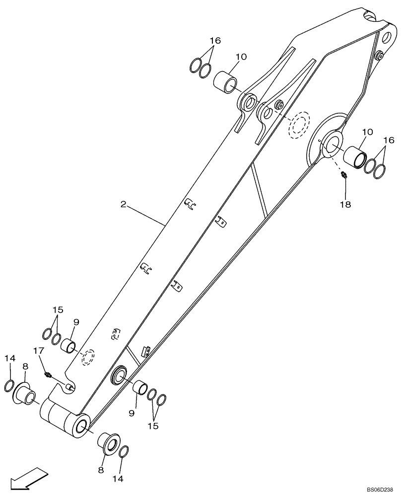 Схема запчастей Case CX330 - (09-202-00[01]) - DIPPER (3.25 M) (09) - CHASSIS