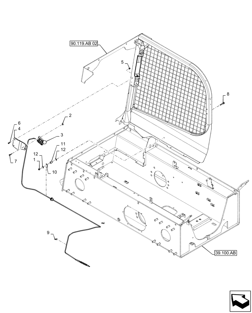 Схема запчастей Case SR150 - (10.220.AA[01]) - HAND THROTTLE, MECHANICAL CONTROL (10) - ENGINE