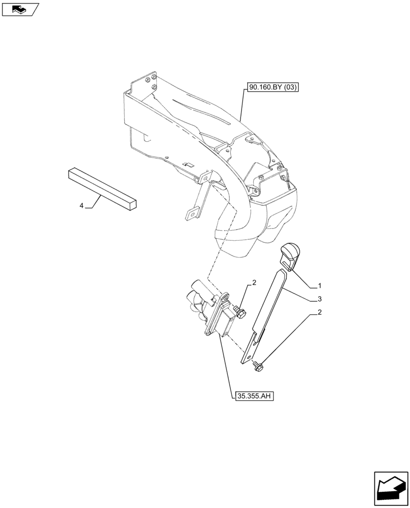 Схема запчастей Case CX80C - (35.355.AK[05]) - HAND CONTROL (35) - HYDRAULIC SYSTEMS