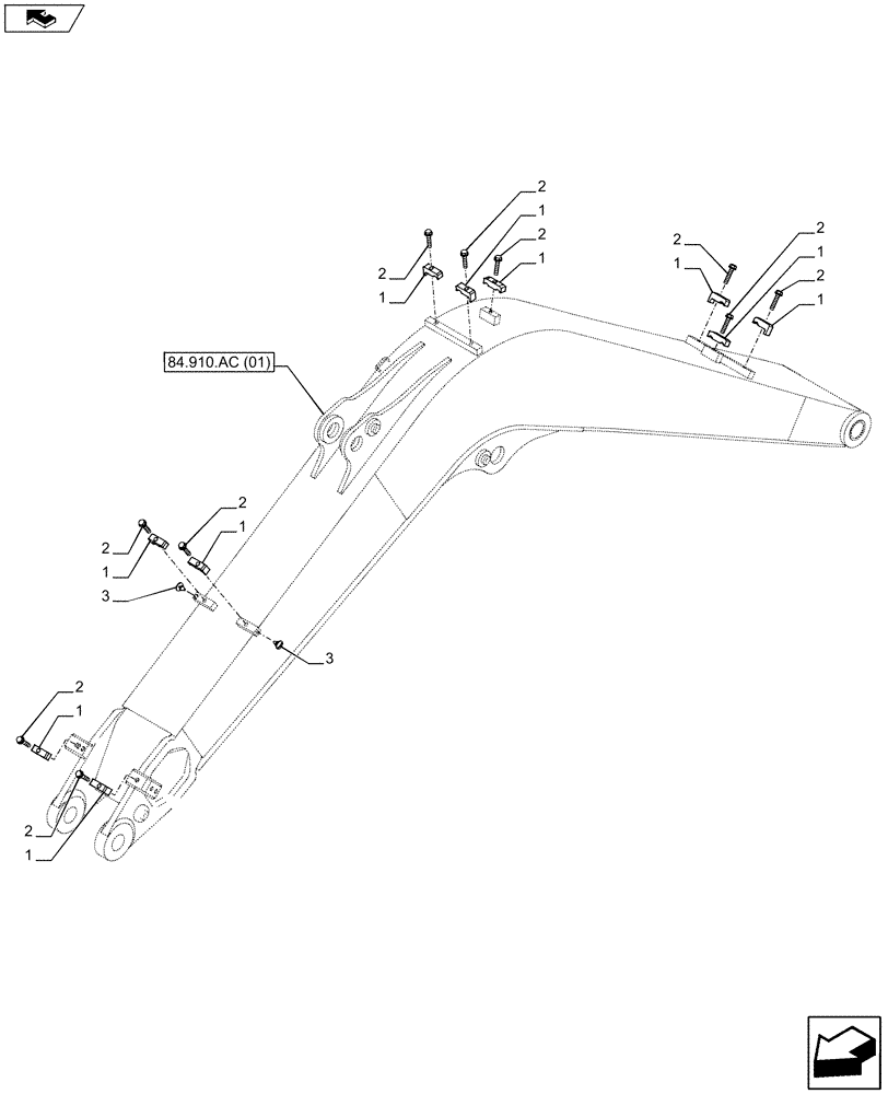 Схема запчастей Case CX80C - (35.360.AB[11]) - VAR - 461561, 461865, 461868 - HAMMER SYSTEM LINE (35) - HYDRAULIC SYSTEMS