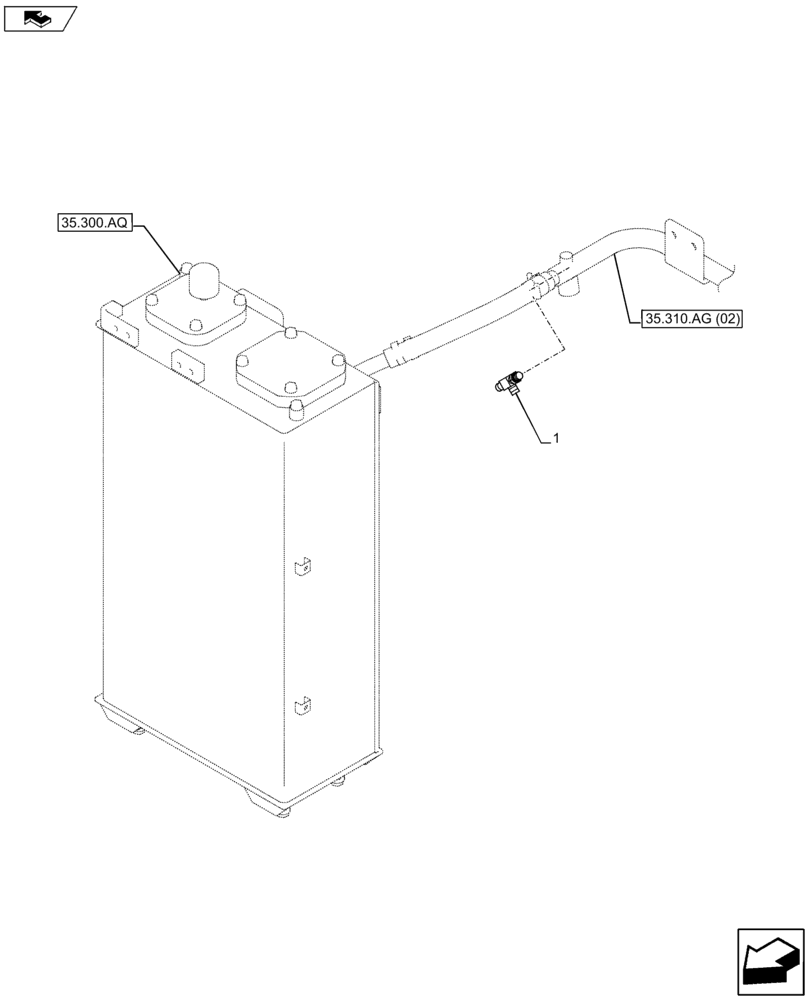 Схема запчастей Case CX80C - (35.310.AG[12]) - VAR - 481064, 481559 - OIL RETURN LINE (35) - HYDRAULIC SYSTEMS