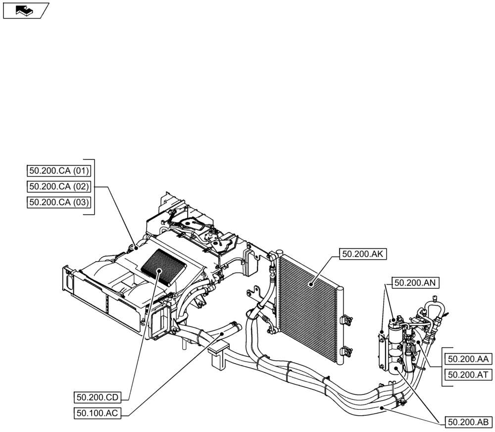 Схема запчастей Case CX80C - (50.000.00[01]) - SECTION INDEX - CAB CLIMATE CONTROL (50) - CAB CLIMATE CONTROL