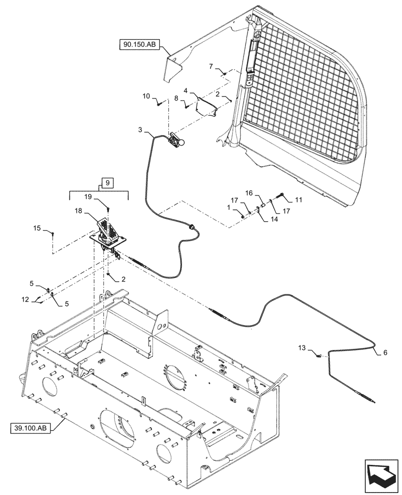 Схема запчастей Case SV185 - (10.220.AA[03]) - HAND & FOOT THROTTLE, EH CONTROLS (10) - ENGINE