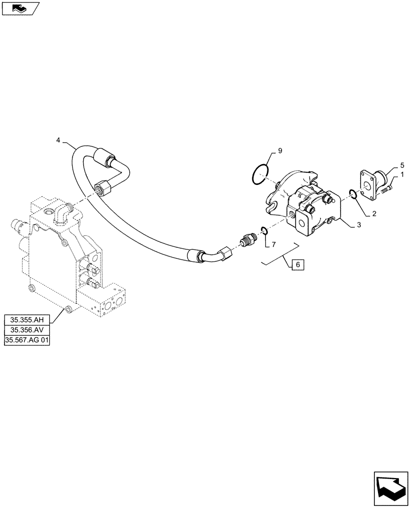 Схема запчастей Case SR130 - (35.220.AA) - STANDARD GEAR PUMP (35) - HYDRAULIC SYSTEMS