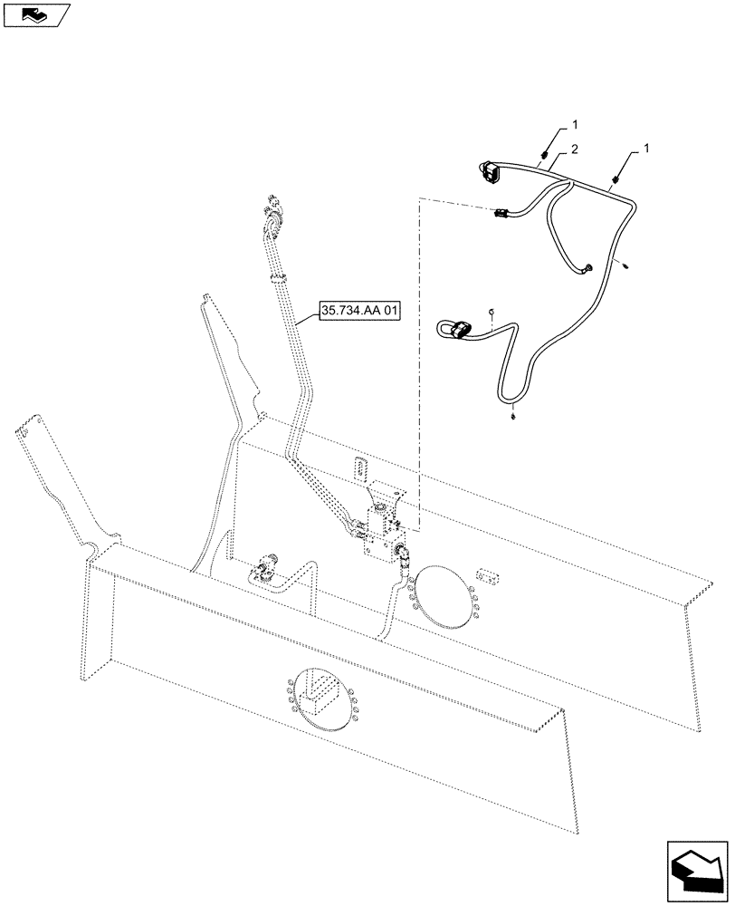 Схема запчастей Case SR130 - (55.101.AC[07]) - HYDRAULIC COUPLER HARNESS, E-H CONTROLS (55) - ELECTRICAL SYSTEMS