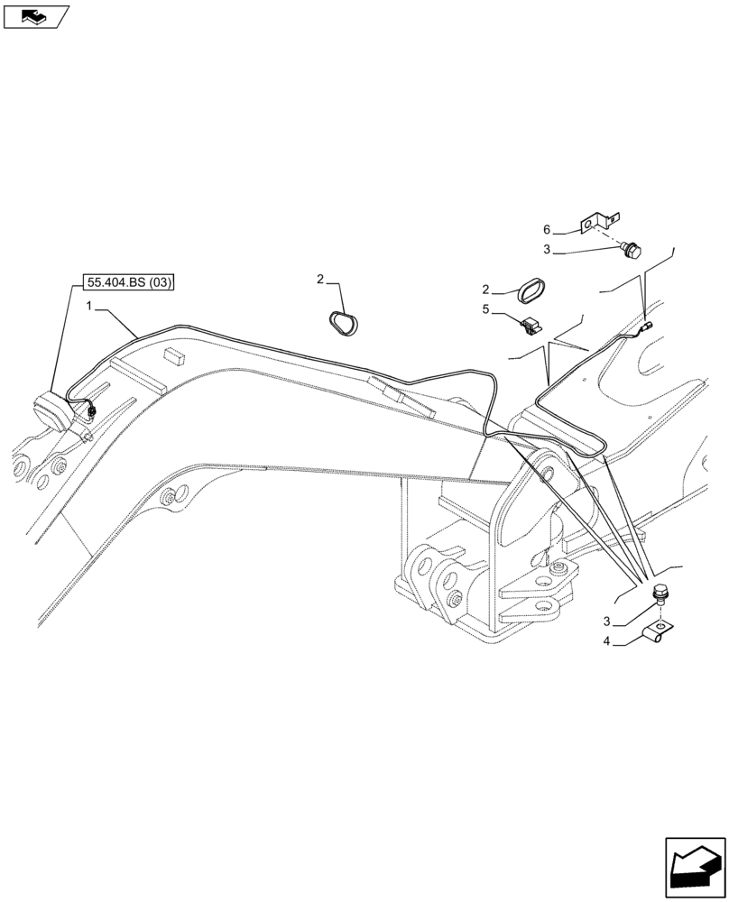 Схема запчастей Case CX80C - (55.511.AA) - WORK LIGHT & WIRING (55) - ELECTRICAL SYSTEMS