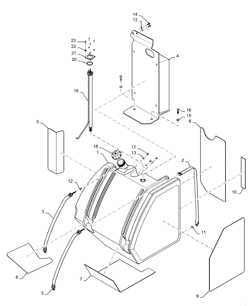 Схема запчастей Case 2050M WT/LGP - (10.216.AL [01]) - FUEL TANK (10) - ENGINE