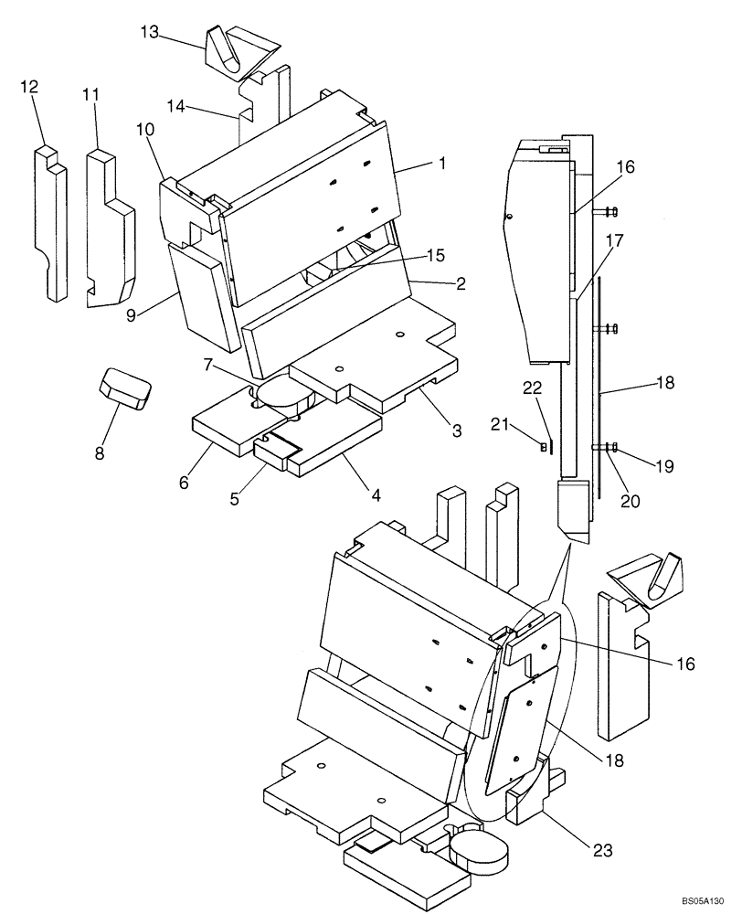 Схема запчастей Case 410 - (09-21) - NOISE KIT - EUROPE (09) - CHASSIS