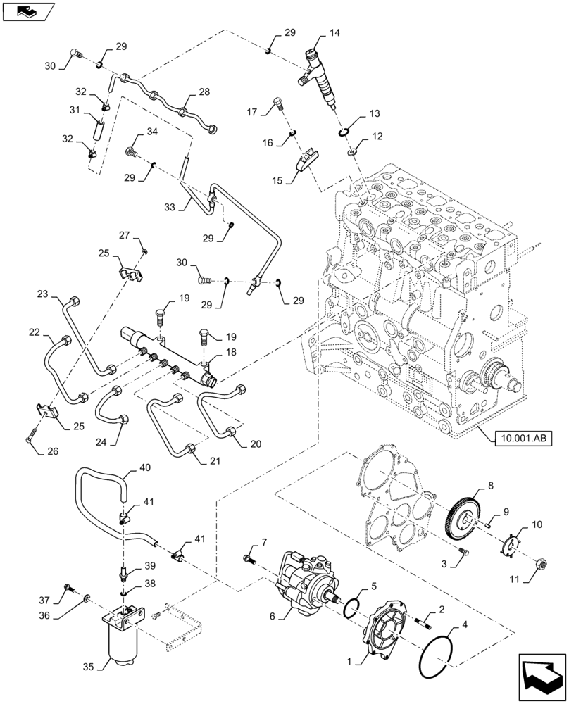 Схема запчастей Case SV185 - (10.218.AE) - FUEL SYSTEM INJECTOR (10) - ENGINE