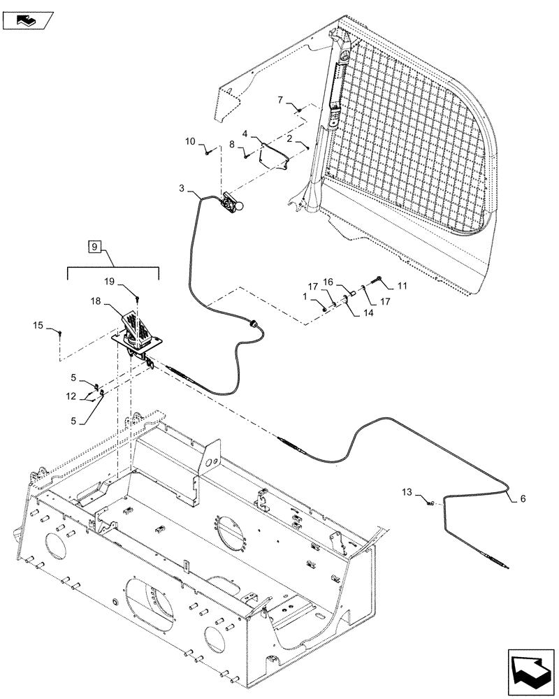 Схема запчастей Case SR130 - (10.220.AA[02]) - HAND & FOOT THROTTLE, MECHANICAL CONTROLS (10) - ENGINE