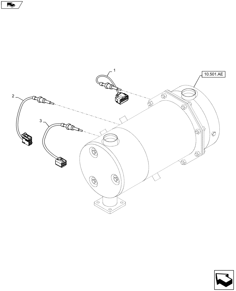 Схема запчастей Case SR130 - (55.989.AA) - DPF TEMPERATURE SENSORS (55) - ELECTRICAL SYSTEMS