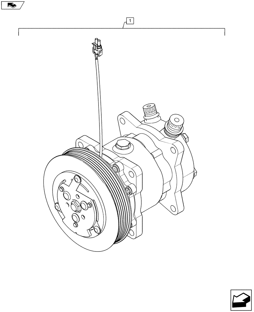 Схема запчастей Case SR175 - (50.200.AA) - AIR CONDITIONING COMPRESSOR (50) - CAB CLIMATE CONTROL