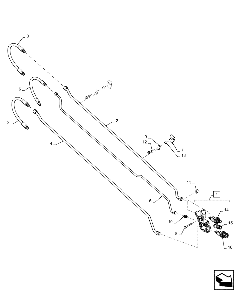 Схема запчастей Case SR130 - (35.525.AA[02]) - AUXILIARY HYDRAULIC, ARM PLUMBING (35) - HYDRAULIC SYSTEMS