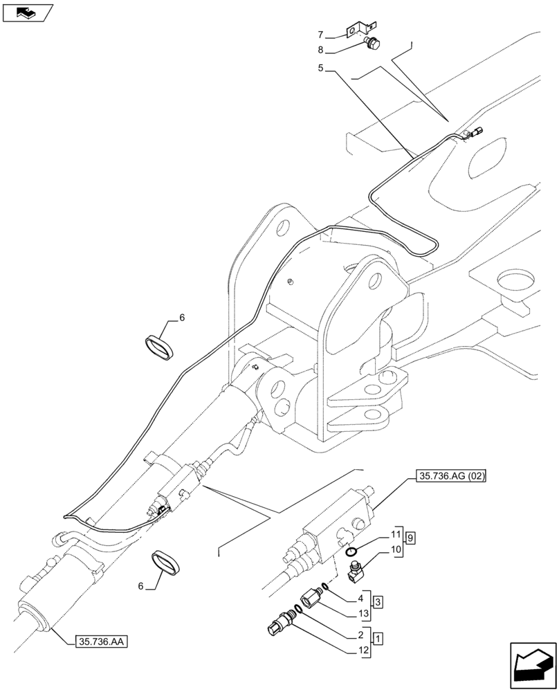 Схема запчастей Case CX80C - (55.425.AC) - VAR - 481064 - BOOM SENSOR (55) - ELECTRICAL SYSTEMS