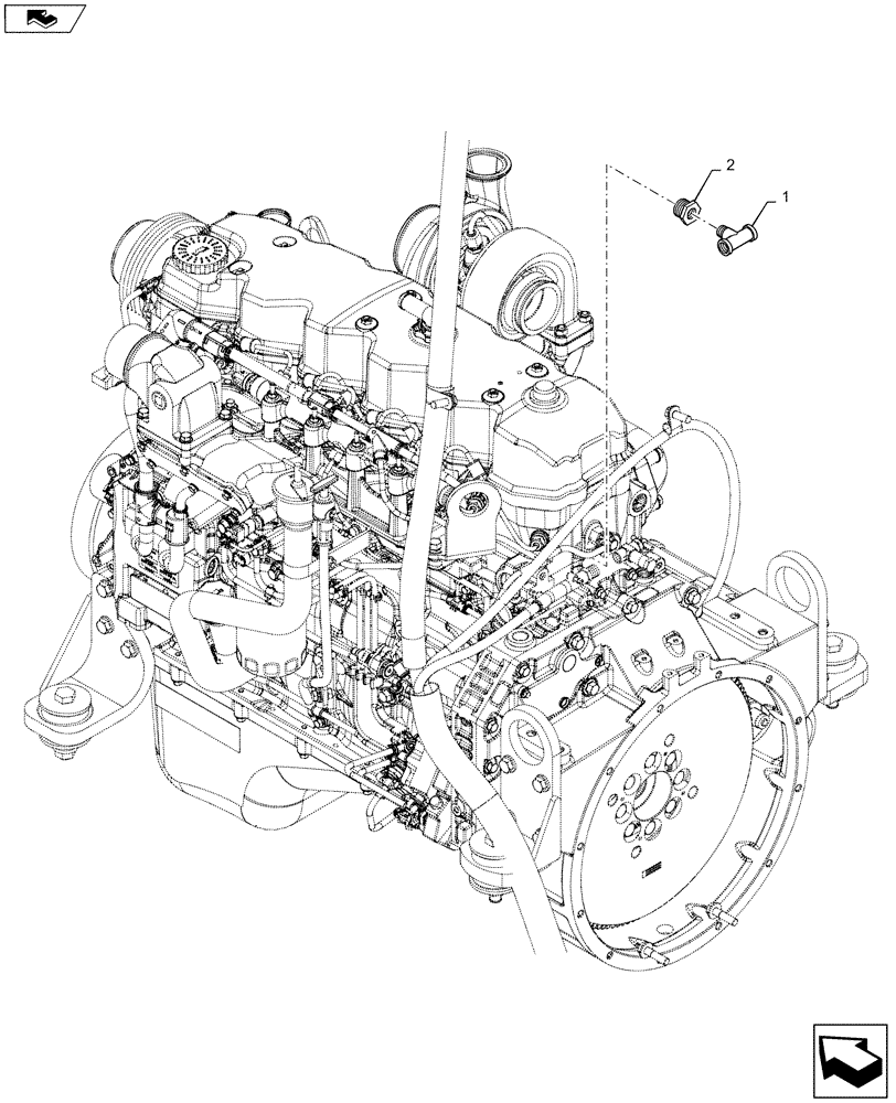 Схема запчастей Case 1650M XLT - (10.254.AC[01]) - ADAPTER (10) - ENGINE