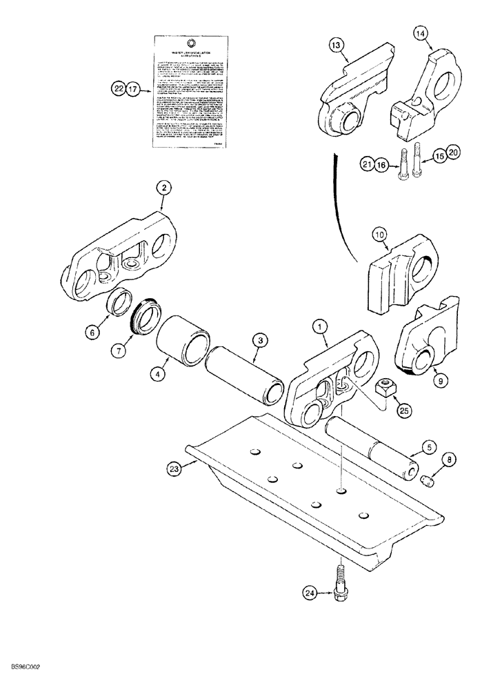 Схема запчастей Case 550G - (5-17A) - EXTENDED LIFE TRACK CHAIN, WITH SPLIT MASTER LINKS (04) - UNDERCARRIAGE