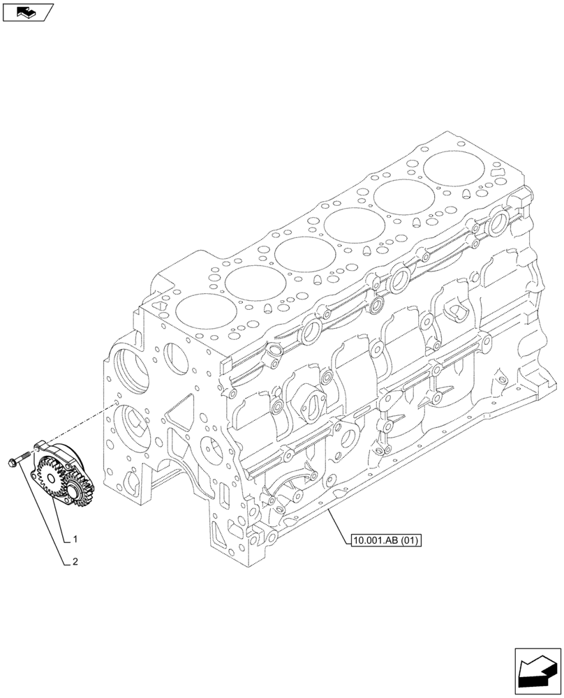 Схема запчастей Case F4HFA613G E001 - (10.304.AC) - ENGINE OIL PUMP (10) - ENGINE