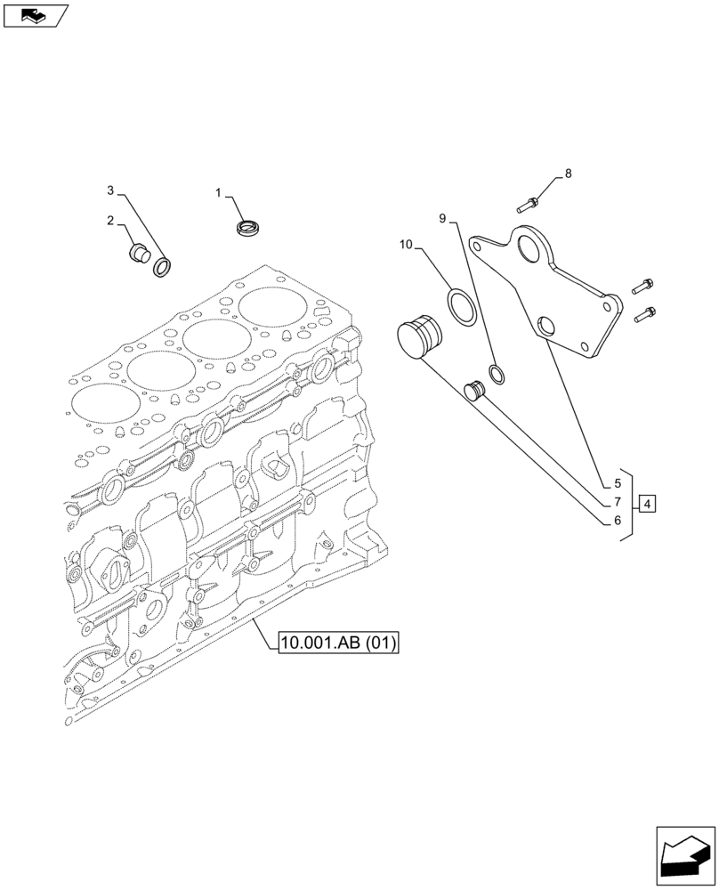 Схема запчастей Case F4HFA613G E001 - (10.304.AP) - ENGINE, BREATHER (10) - ENGINE