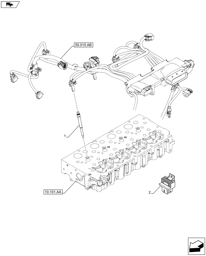 Схема запчастей Case F5HFL413G A001 - (55.202.AD) - GLOW PLUG (55) - ELECTRICAL SYSTEMS