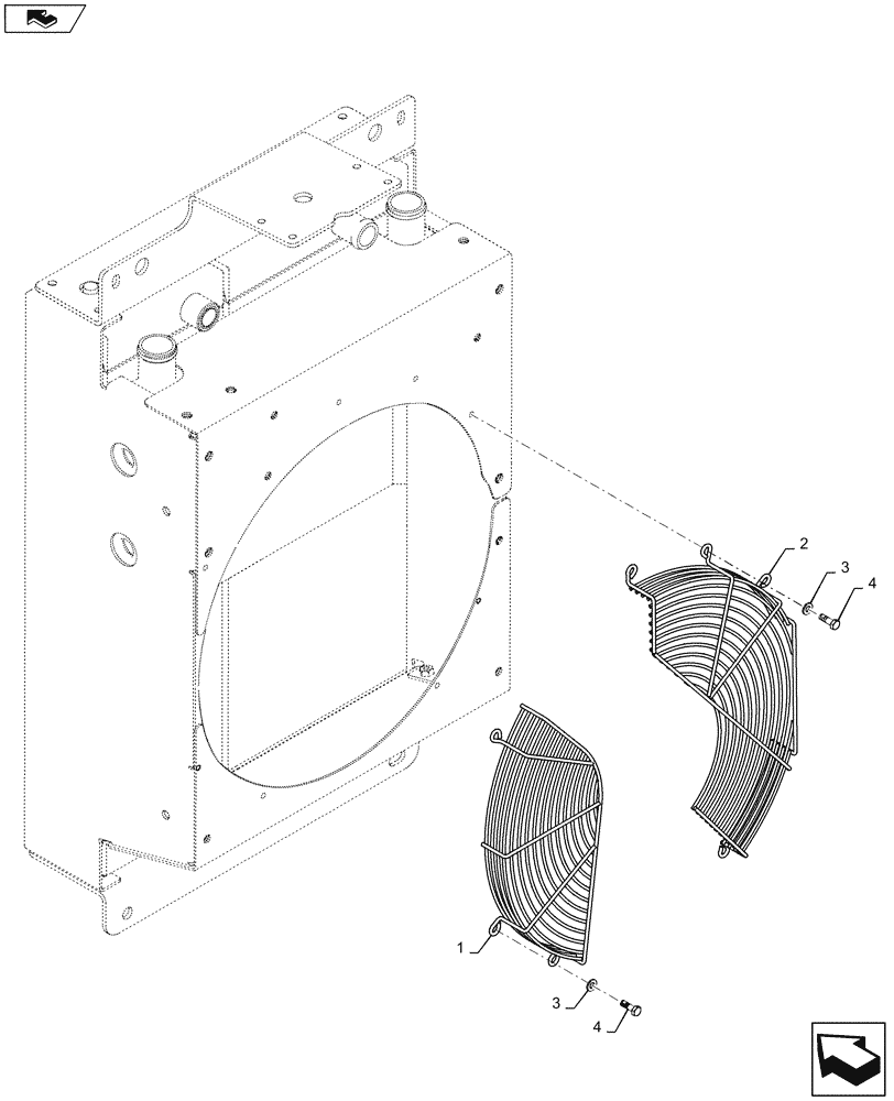 Схема запчастей Case 1150M WT/LGP - (90.105.AL[01]) - BELT, FAN GUARD (90) - PLATFORM, CAB, BODYWORK AND DECALS