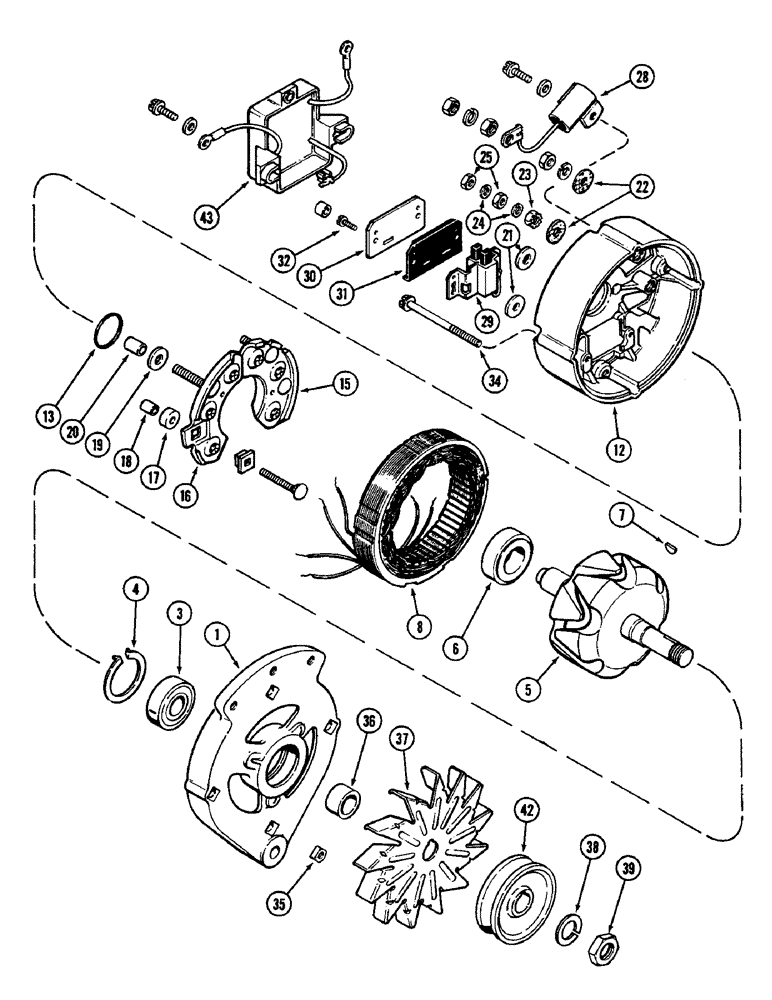 Схема запчастей Case 350B - (060) - R42414 ALTERNATOR (06) - ELECTRICAL SYSTEMS