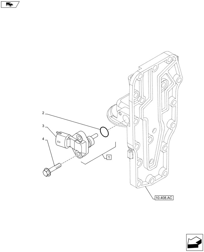 Схема запчастей Case F4HFA613G E001 - (55.013.AD) - ENGINE OIL, SENSOR, PRESSURE (55) - ELECTRICAL SYSTEMS