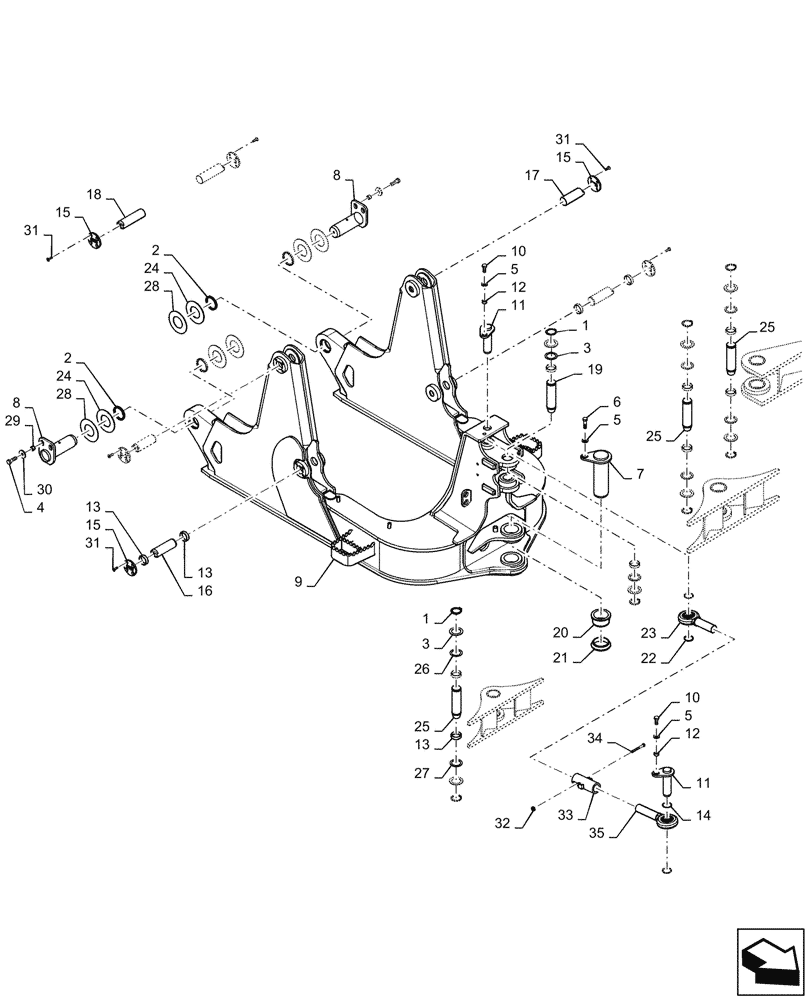 Схема запчастей Case 1650M XLT - (39.100.AD[01]) - FRAME C, PITCH AND LINK, XLT AND LGP (39) - FRAMES AND BALLASTING