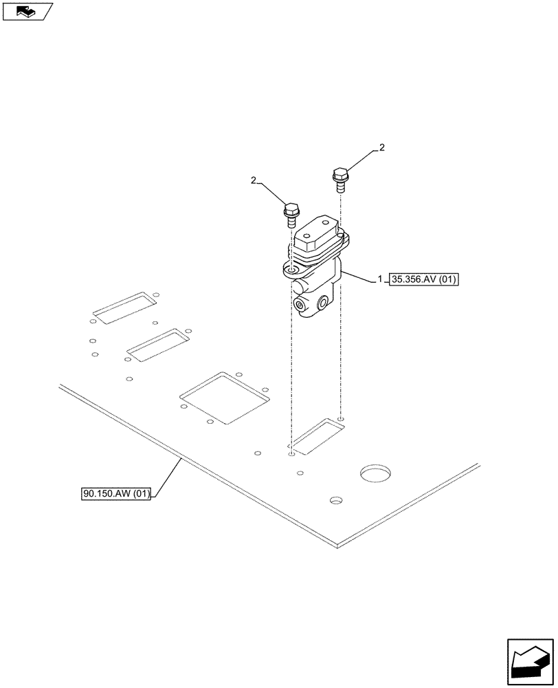 Схема запчастей Case CX80C - (35.356.AV[05]) - COMMAND VALVE (35) - HYDRAULIC SYSTEMS