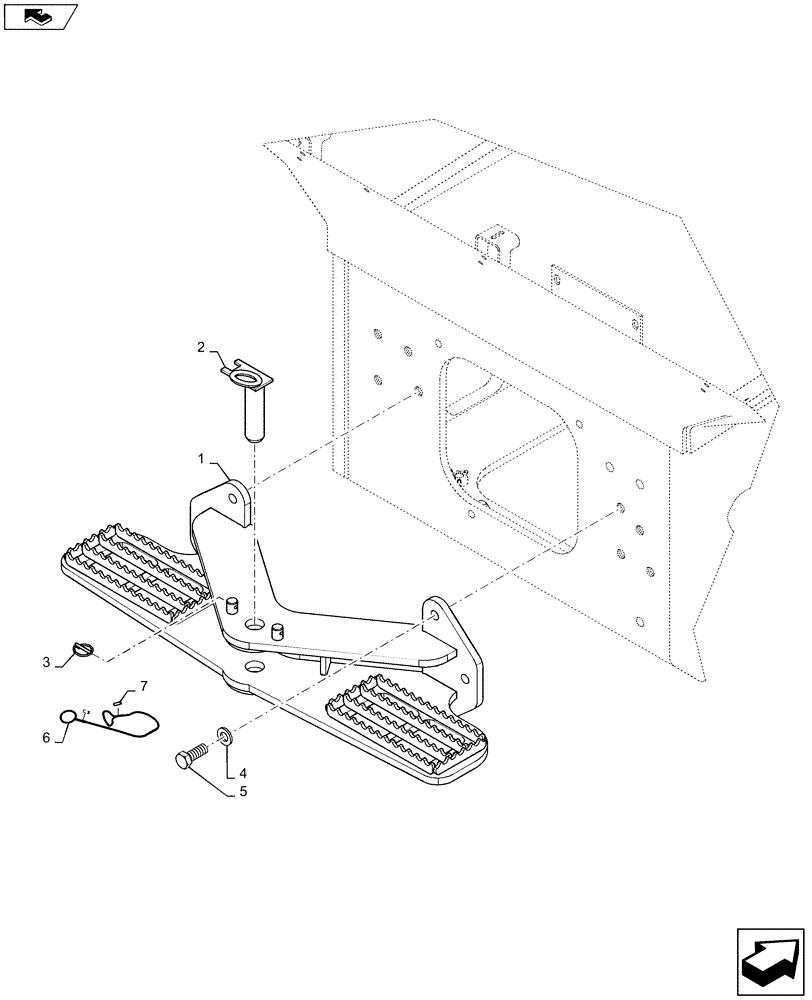 Схема запчастей Case 2050M LT - (37.100.AA[02]) - DRAWBAR (W/STEP) (37) - HITCHES, DRAWBARS & IMPLEMENT COUPLINGS