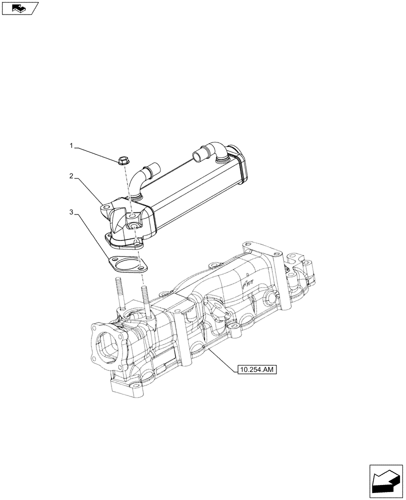 Схема запчастей Case F5HFL413J A002 - (10.501.AB) - EXHAUST SYSTEM, EGR, HEAT EXCHANGER (10) - ENGINE