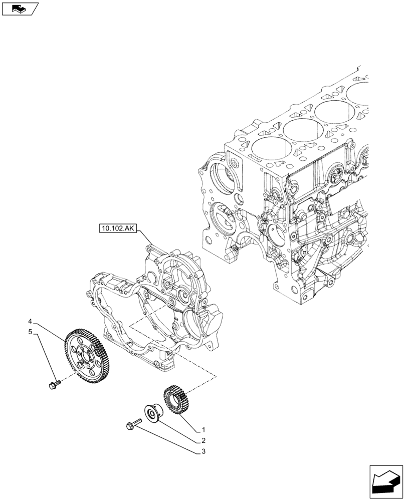 Схема запчастей Case F5HFL413J A002 - (10.106.AG) - CAMSHAFT, GEAR (10) - ENGINE