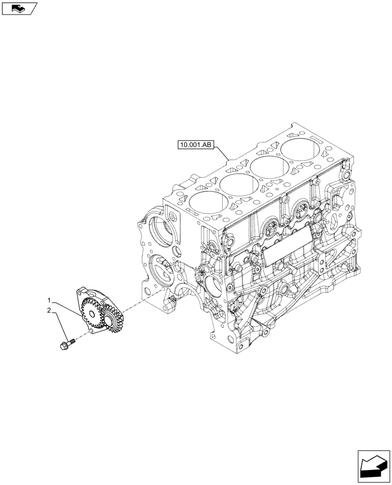 Схема запчастей Case F5HFL413G A001 - (10.304.AC) - OIL PUMP (10) - ENGINE