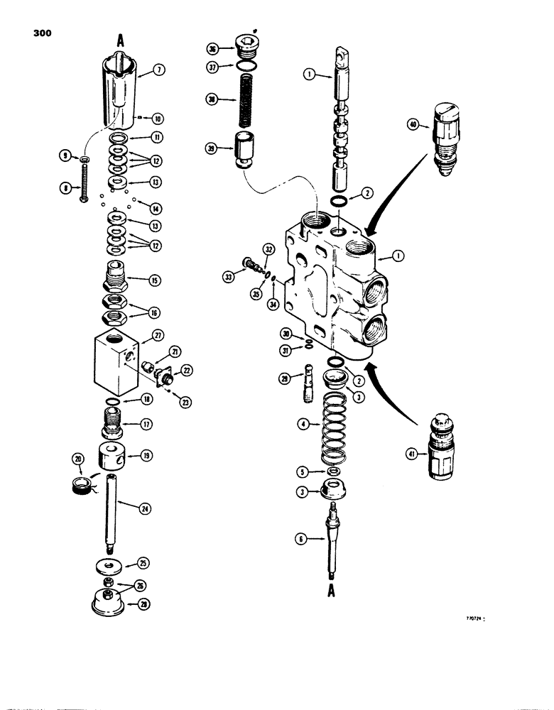 Схема запчастей Case 850B - (300) - D78353 LOADER BUCKET SECTION (07) - HYDRAULIC SYSTEM