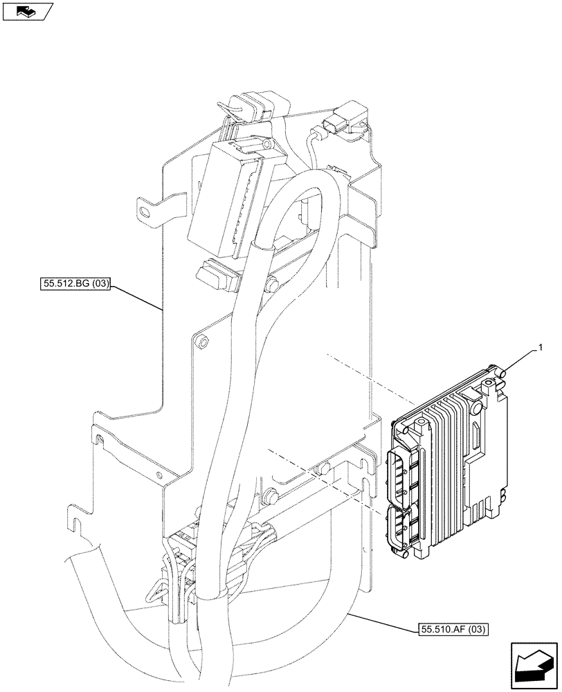 Схема запчастей Case CX75C SR - (55.015.AA) - ENGINE CONTROL UNIT (55) - ELECTRICAL SYSTEMS