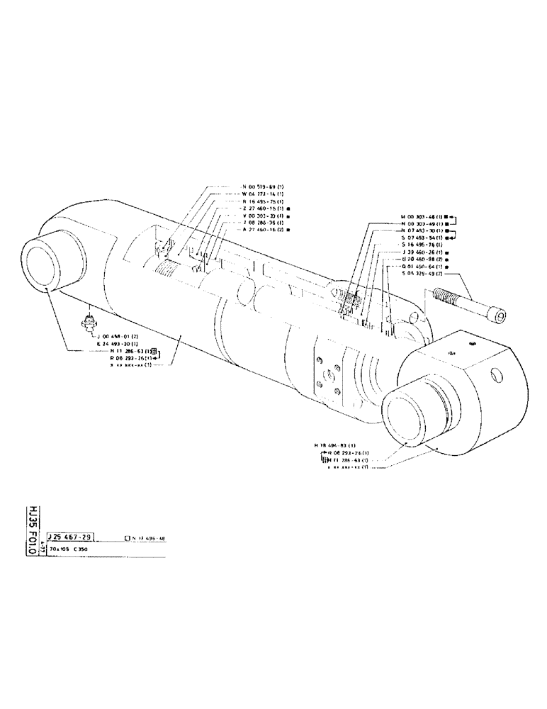 Схема запчастей Case 75P - (088) - CYLINDER 75X105 C350 (07) - HYDRAULIC SYSTEM