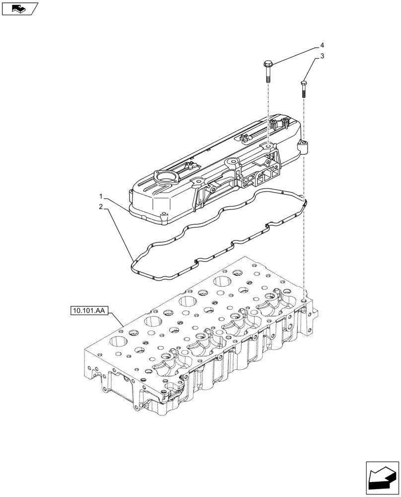 Схема запчастей Case F5HFL413J A002 - (10.101.AB) - CYLINDER HEAD, COVER (10) - ENGINE