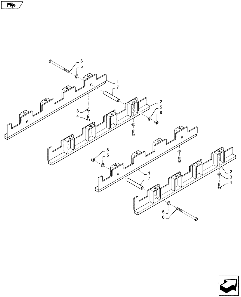 Схема запчастей Case 750M LT - (58.110.BE [01]) - ROCK GUARD (58) - ATTACHMENTS/HEADERS