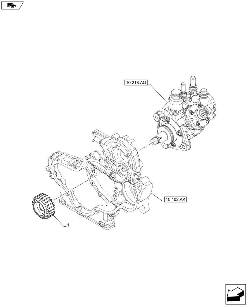 Схема запчастей Case F5HFL413G A001 - (10.114.AB) - INJECTION PUMP DRIVE (10) - ENGINE