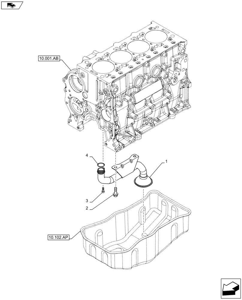 Схема запчастей Case F5HFL413G A001 - (10.304.AL) - SUCTION PIPE (10) - ENGINE