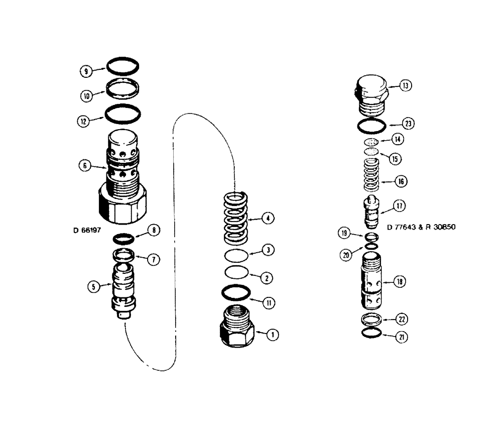 Схема запчастей Case 1450 - (328) - RELIEF VALVES AND ANTICAVITATION ASSEMBLIES, D66197 RELIEF VALVE (08) - HYDRAULICS