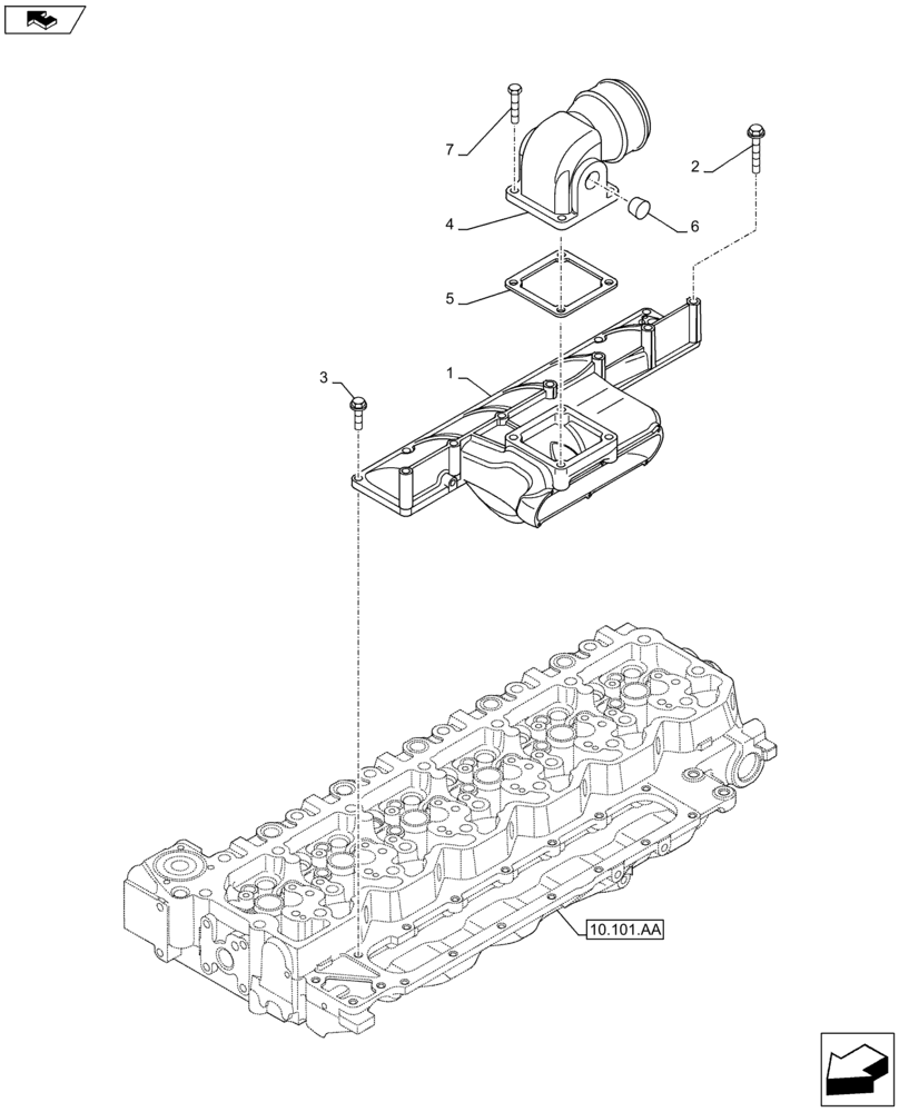 Схема запчастей Case F4HFA613F E005 - (10.254.AM) - MANIFOLD, INTAKE (10) - ENGINE