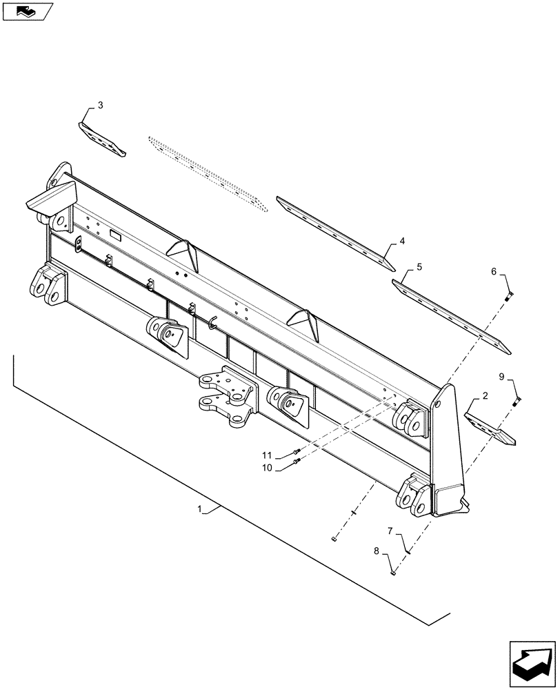 Схема запчастей Case 2050M XLT - (86.110.AD[01]) - BLADE, STRAIGHT HS (LT/XLT) (86) - DOZER