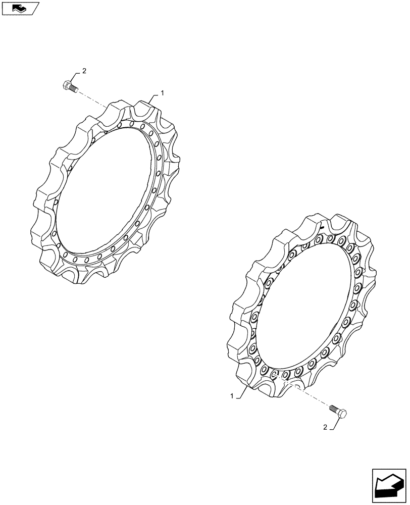 Схема запчастей Case 2050M WT/LGP - (48.130.AM[02]) - SPROCKET OPEN (48) - TRACKS & TRACK SUSPENSION