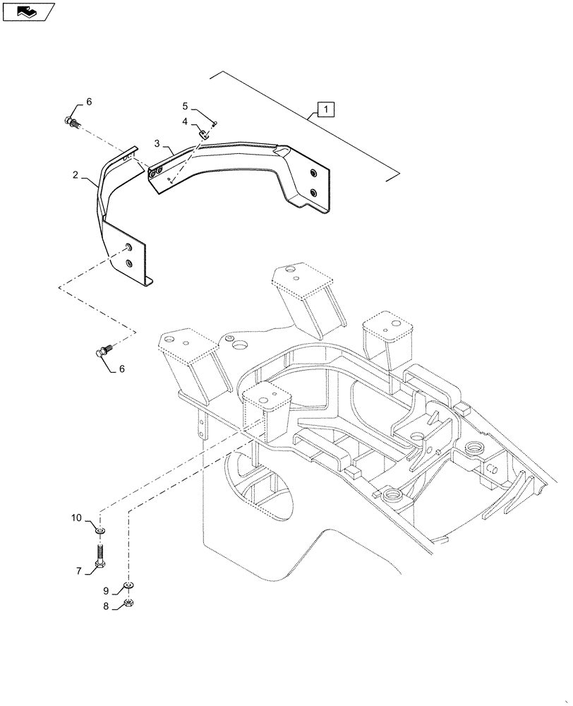 Схема запчастей Case 1221F - (90.150.AE) - CAB MOUNTING (90) - PLATFORM, CAB, BODYWORK AND DECALS