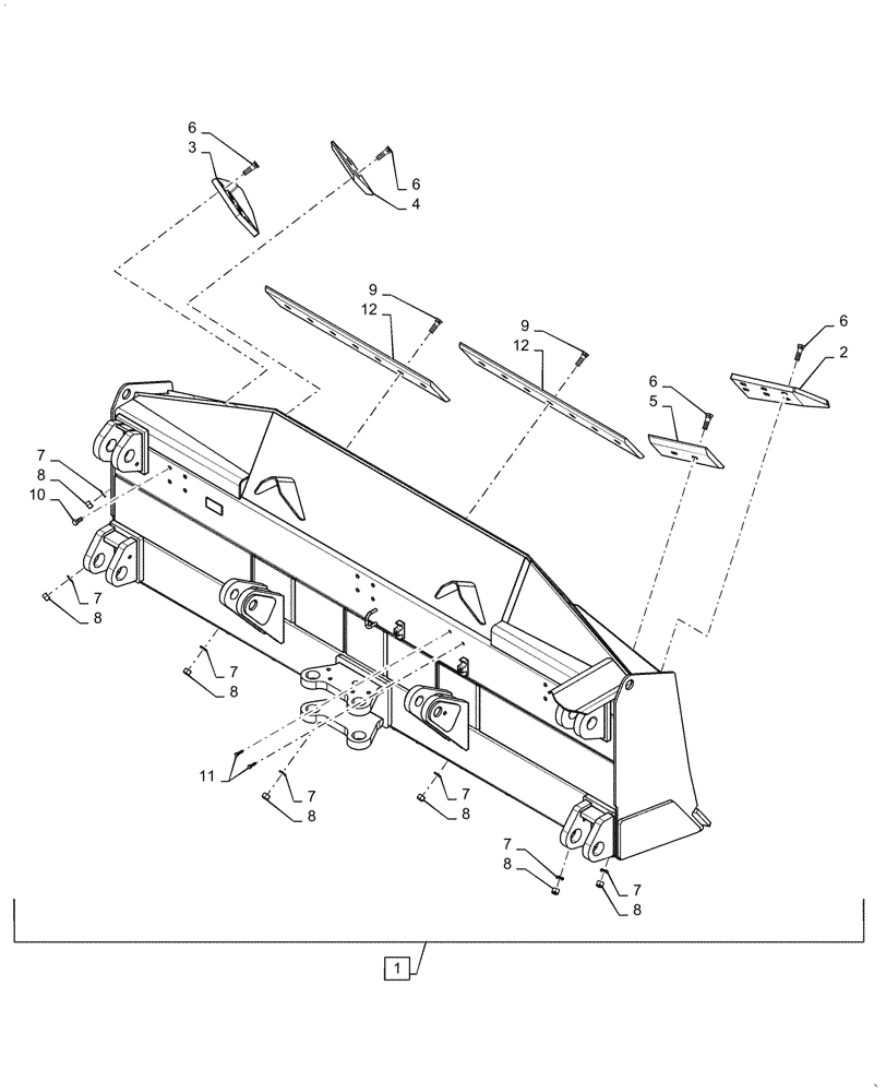 Схема запчастей Case 1650M XLT - (86.110.AD[01]) - BLADE SEMI - U (86) - DOZER