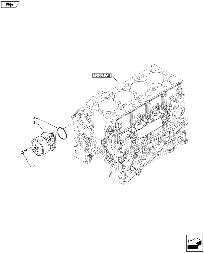 Схема запчастей Case F5HFL413J A002 - (10.400.BB) - WATER PUMP (10) - ENGINE