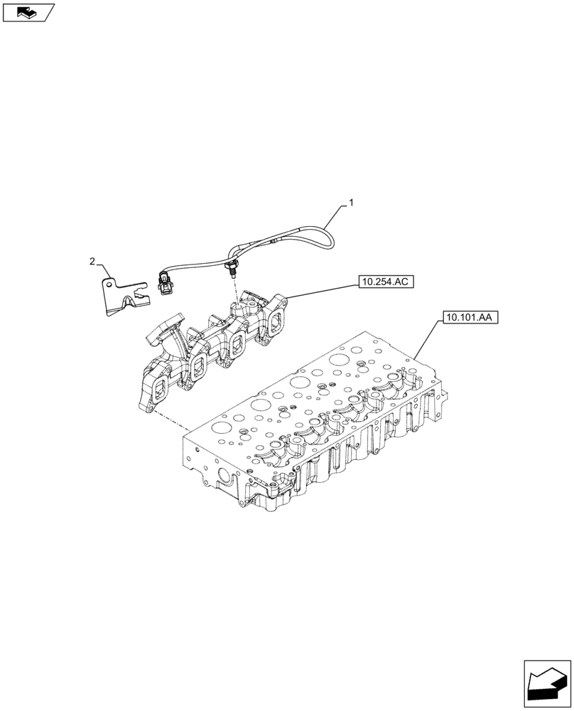 Схема запчастей Case F5HFL413J A002 - (55.014.AM) - EXHAUST MANIFOLD, SENSOR (55) - ELECTRICAL SYSTEMS