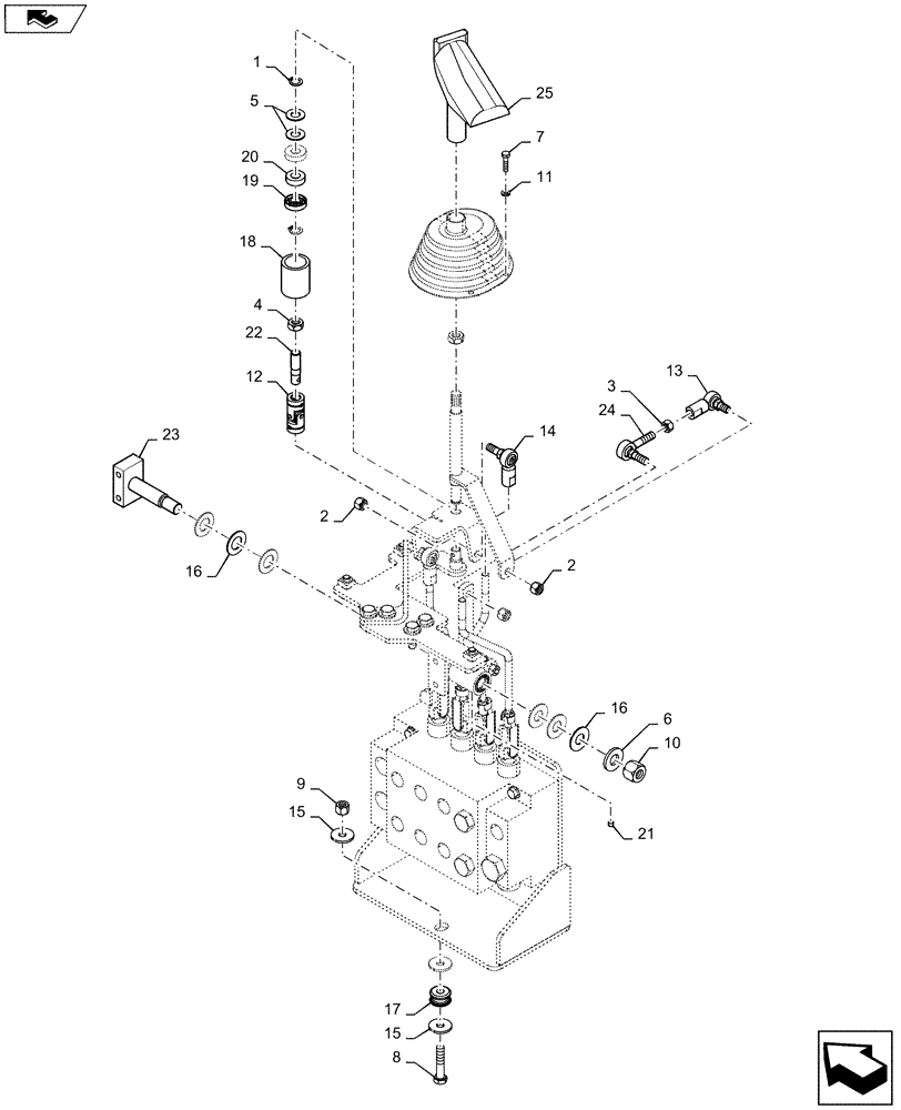 Схема запчастей Case 850M WT/LGP - (35.359.AJ[02]) - CONTROL VALVE, 3 SP MECH (35) - HYDRAULIC SYSTEMS