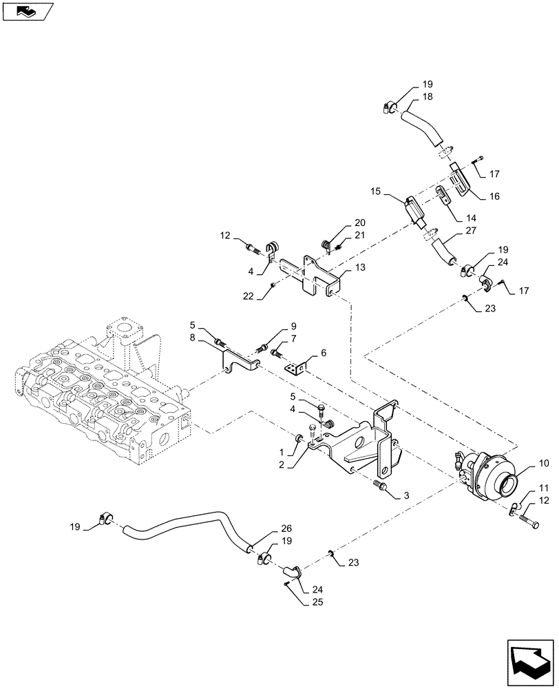 Схема запчастей Case SR160 - (10.501.AG) - EGR, AIR PUMP (10) - ENGINE