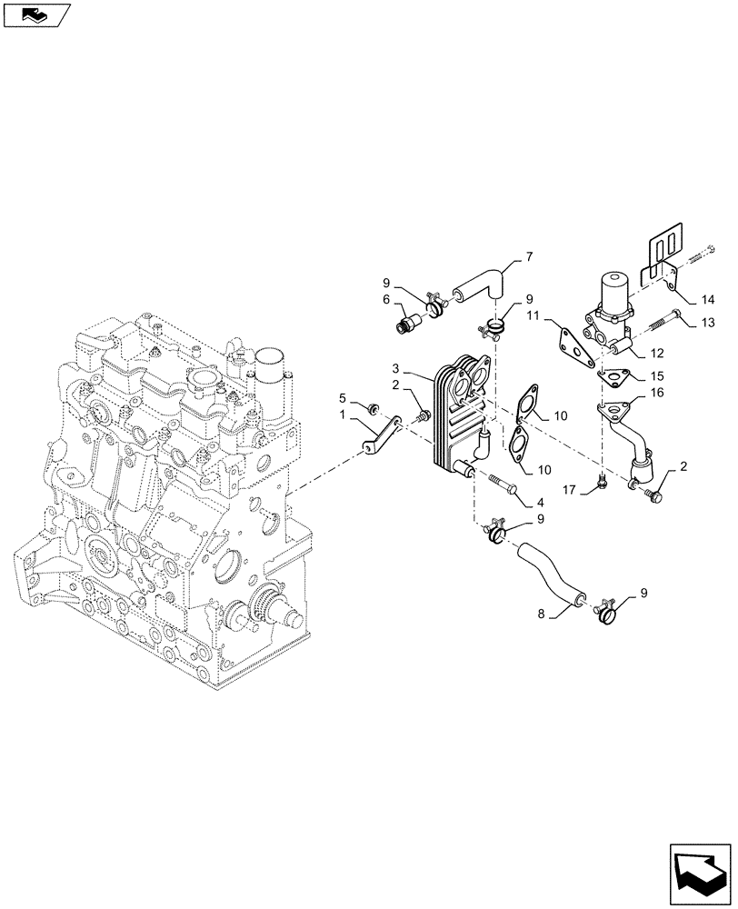 Схема запчастей Case SR160 - (10.501.AA) - EGR SYSTEM (10) - ENGINE